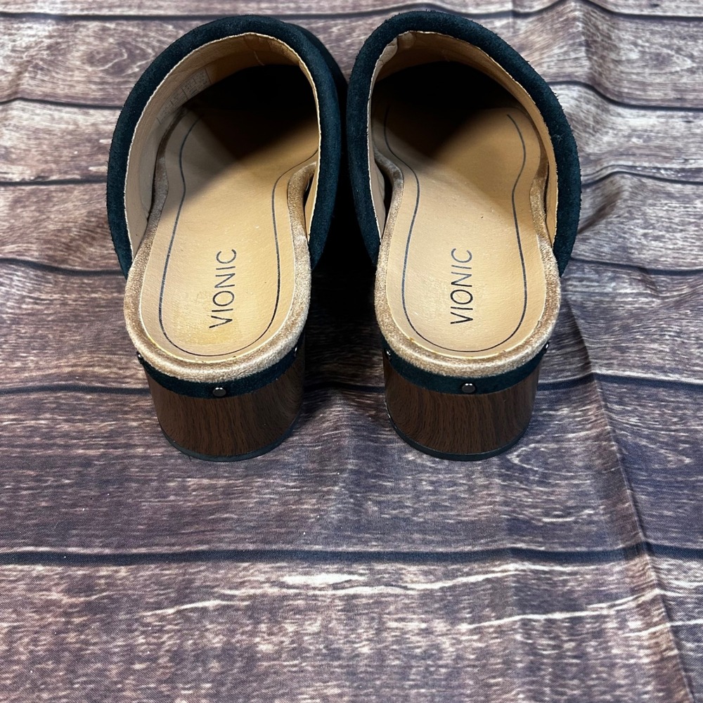 Vionic‎ Kacie Black Suede Platform Clogs Studded Mules VW18254 Womens 9 - Picture 7 of 10